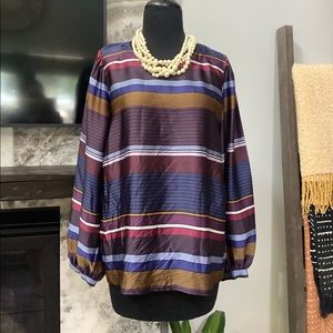 LOFT Striped Blouse - M
